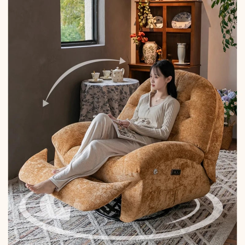 Massage Heating USB Sofa Luxury RotatableVoice Control Single Small Chaise Couch Lounge Modern Velvet Divano Soggiorno Furniture