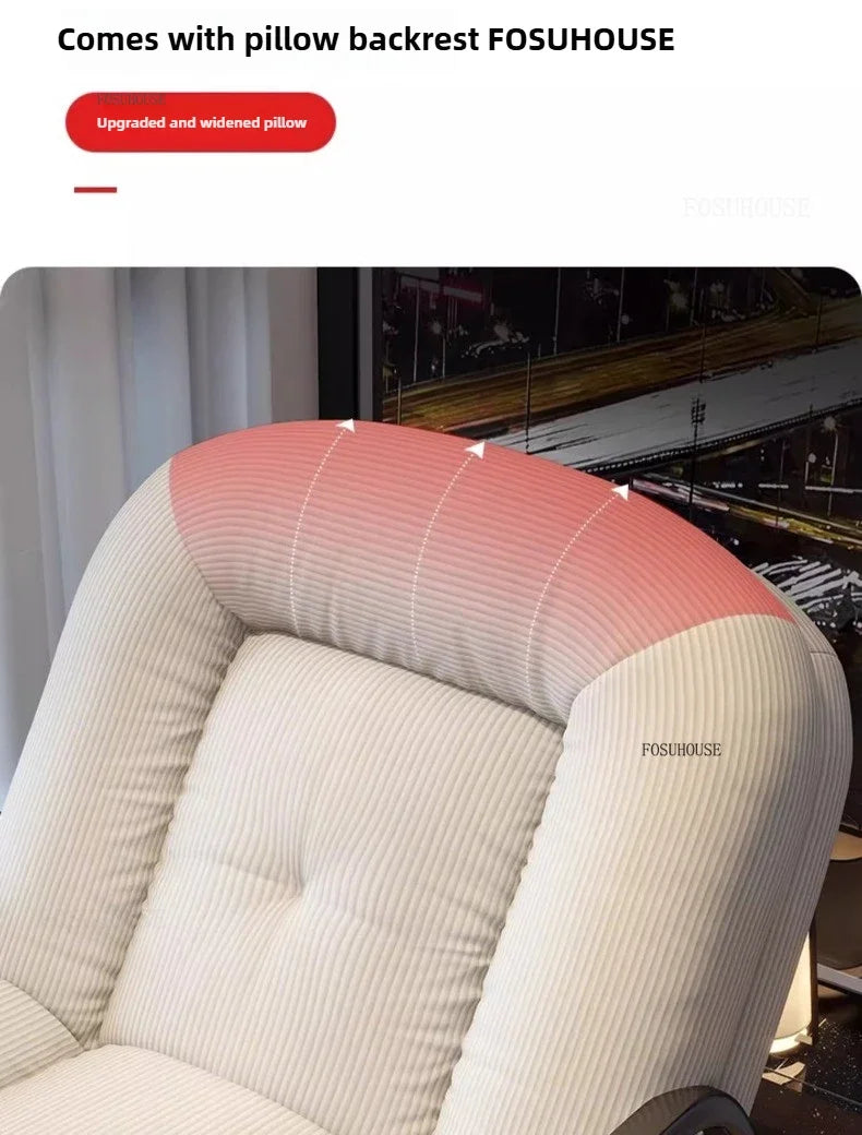 Corduroy Backrest Lazy Chair Multifunctional Comfortable Modern Creative Seating for Balcony Living Room Bedroom Apartment Small
