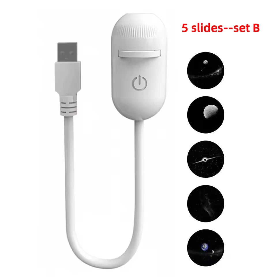 Mini USB Bedside Night Light Projection Ambient Light 36 Slides Galaxy Starry Sky Projector Lamp for Home Room Decor Kids Gifts