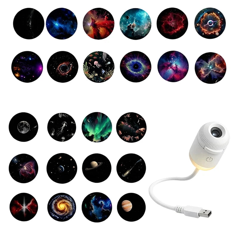 Smart Dynamic 5d Holographic Night Light Projector Galaxy Star Ocean Projector 360° Rotate Usb Dome Light For Bedroom Car Decor