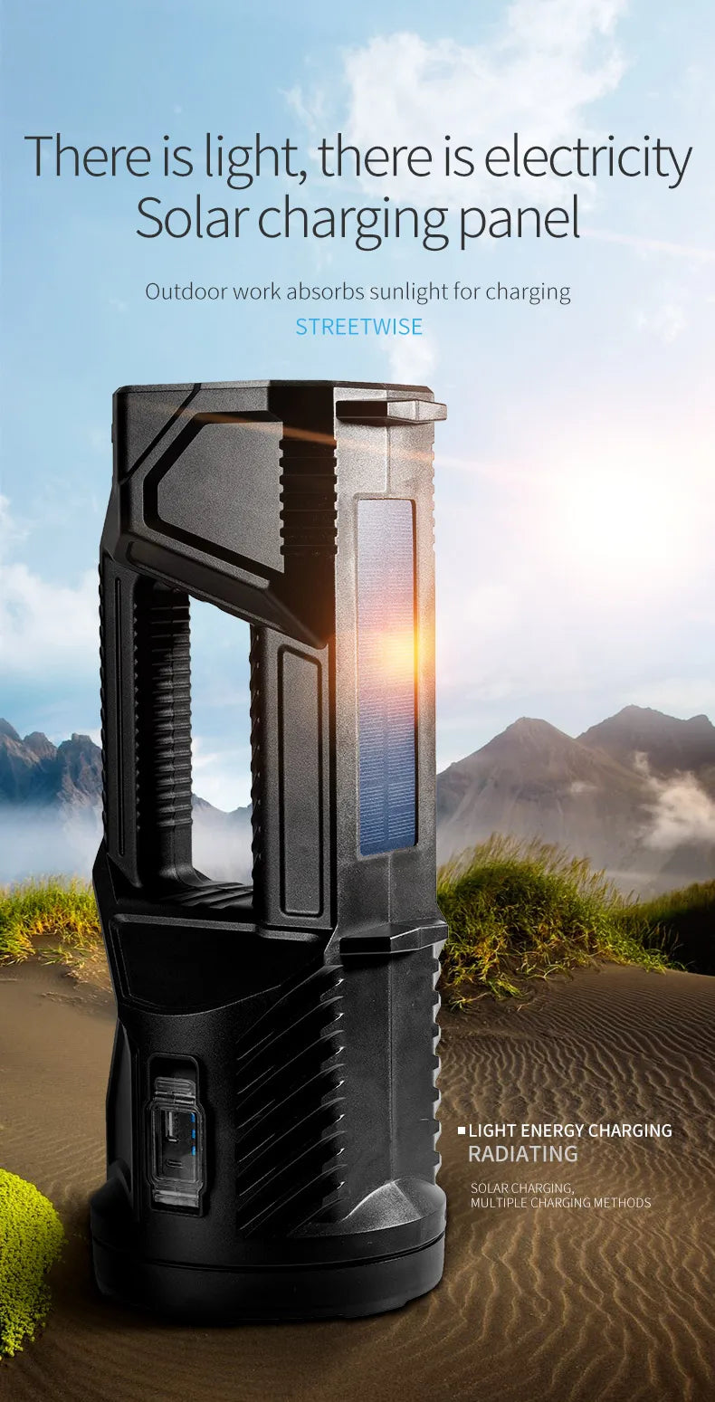 Rechargeable Lamp With Power Bank Function Flashlight Powerful Spotlight Portable Searchlight Large Capacity Lithium Battery