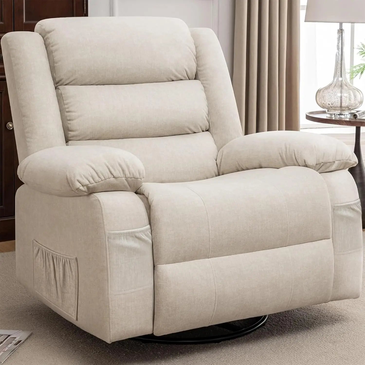 Oversized Recliner Chair, Extra Wide Rocking Chair with Massage and Heat, 360° Swivel Rocker Recliner for Adults,, Custom
