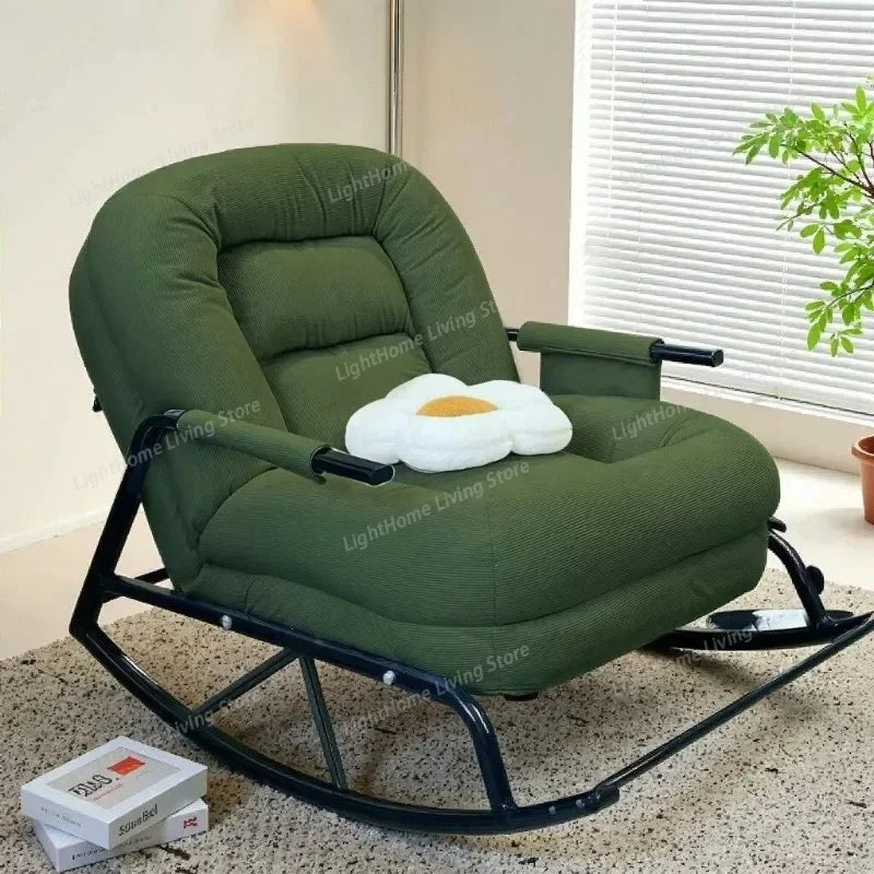 Lazy Rocking Chair Recliner Sofa Single Seat Comfortable Lounger Balcony Living Room Bedroom Home Leisure Seat