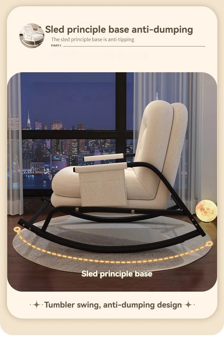 ASwinging Chair, Lounge Chair, Adults Can Sleep, Creamy Style Dog House Rocking Chair, Single Lazy Person, Home Small Sofa