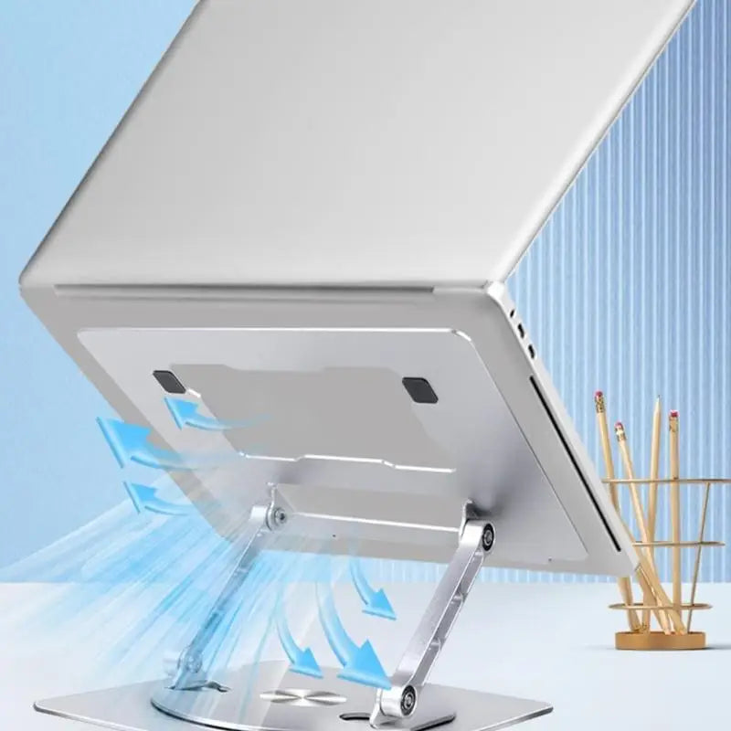 652F Foldable Tablets Bracket Stand Portable Laptop Bracket Heat Dissipation Height Adjustable Stand with 360 Degree Rotating