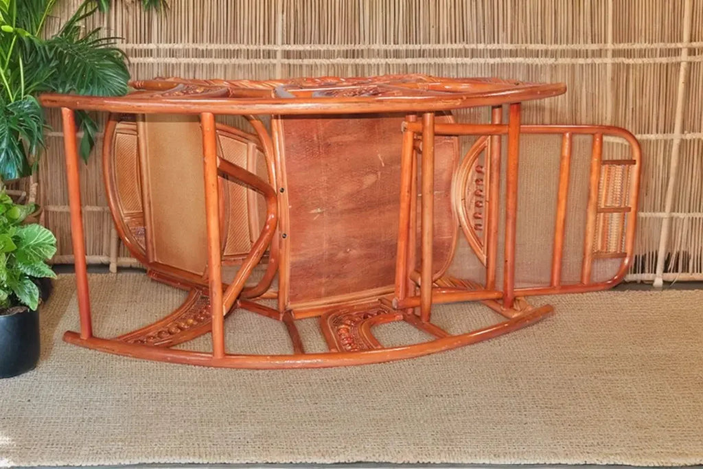 Rattan chair natural Indonesian real rattan rocking chair adult rocking recliner leisure home balcony rattan elderly carefree na