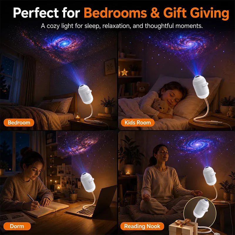 USB Starry Sky Galaxy Projector Lamp Mini Led Night Light Romantic Atmosphere Decor Light For Car Interior Home Party Gift