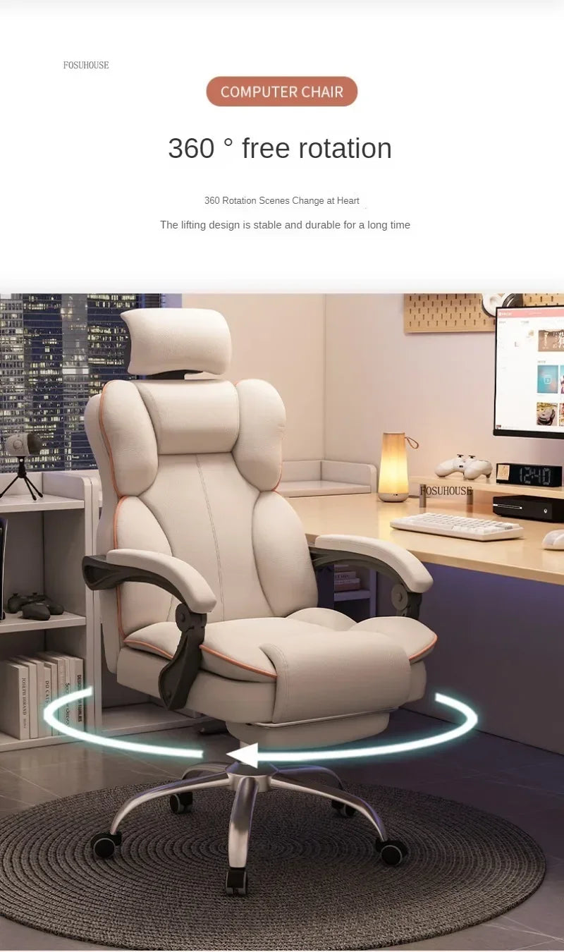 Ergonomic Nordic Gaming Chair Mobile Swivel Recliner Study Office Armchair Comfortable Home Lounge Computer Chair for Gamer Desk