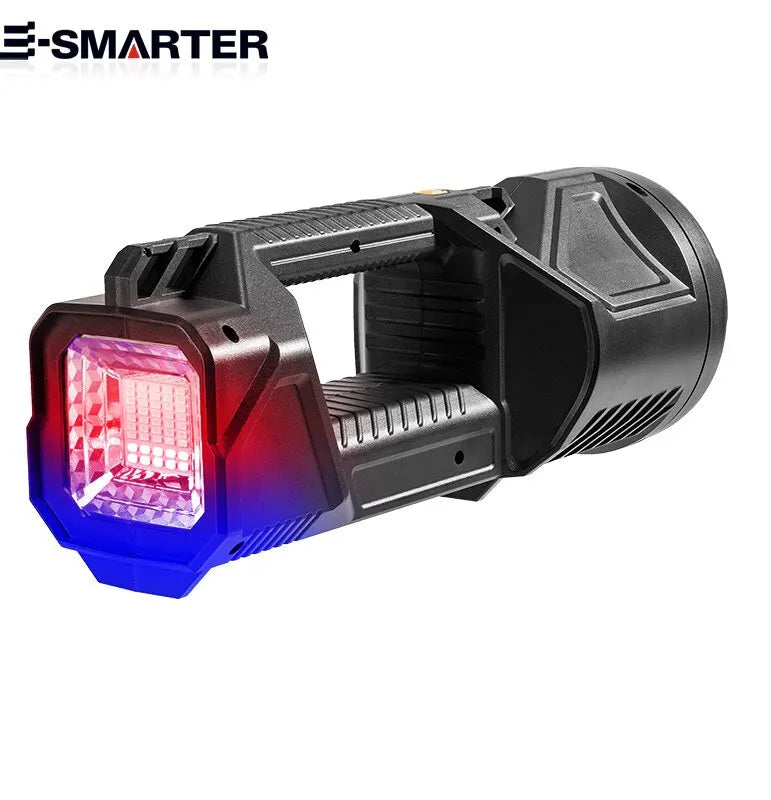 Portable Powerful Searchlight with Large Capacity Lithium Battery Rechargeable Handheld Flashlight Featuring Power Bank Function