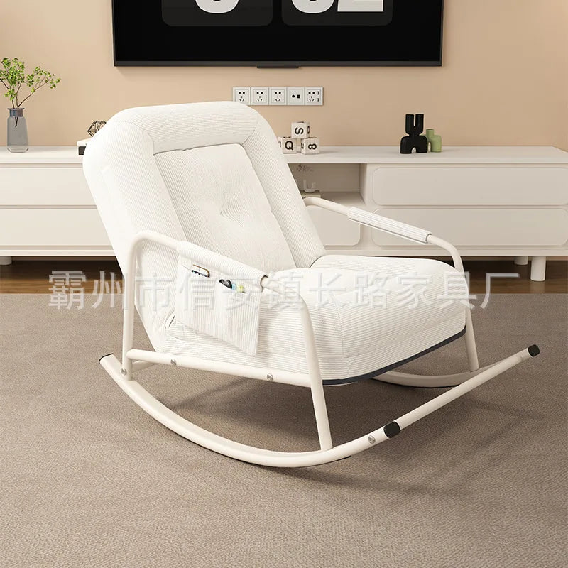 Rocking Chair Recliner Lazy Sofa Balcony Leisure Chair Living Room Light Luxury Adult Comfortable Single Home Kennel