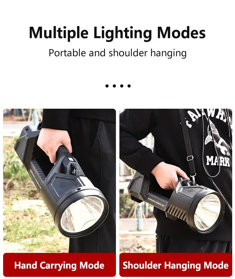 Most Powerful XHP70 LED Searchlight Solar Work Light Outdoor Multifunctional LED Flashlight USB Rechargeable Camping Lantern