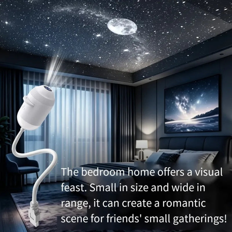 USB Mini Galaxy Star Projector Night Light With 24X Slides Two In One For Car Interior& Home Decor