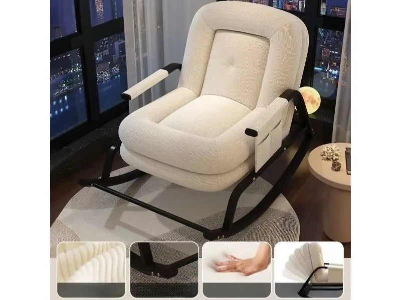 Lazy Rocking Chair Househol/d Living Room Adult Balcony Leisure Bedroom Recliner Single Lazy Sofa Human Rocking Chair Muebles