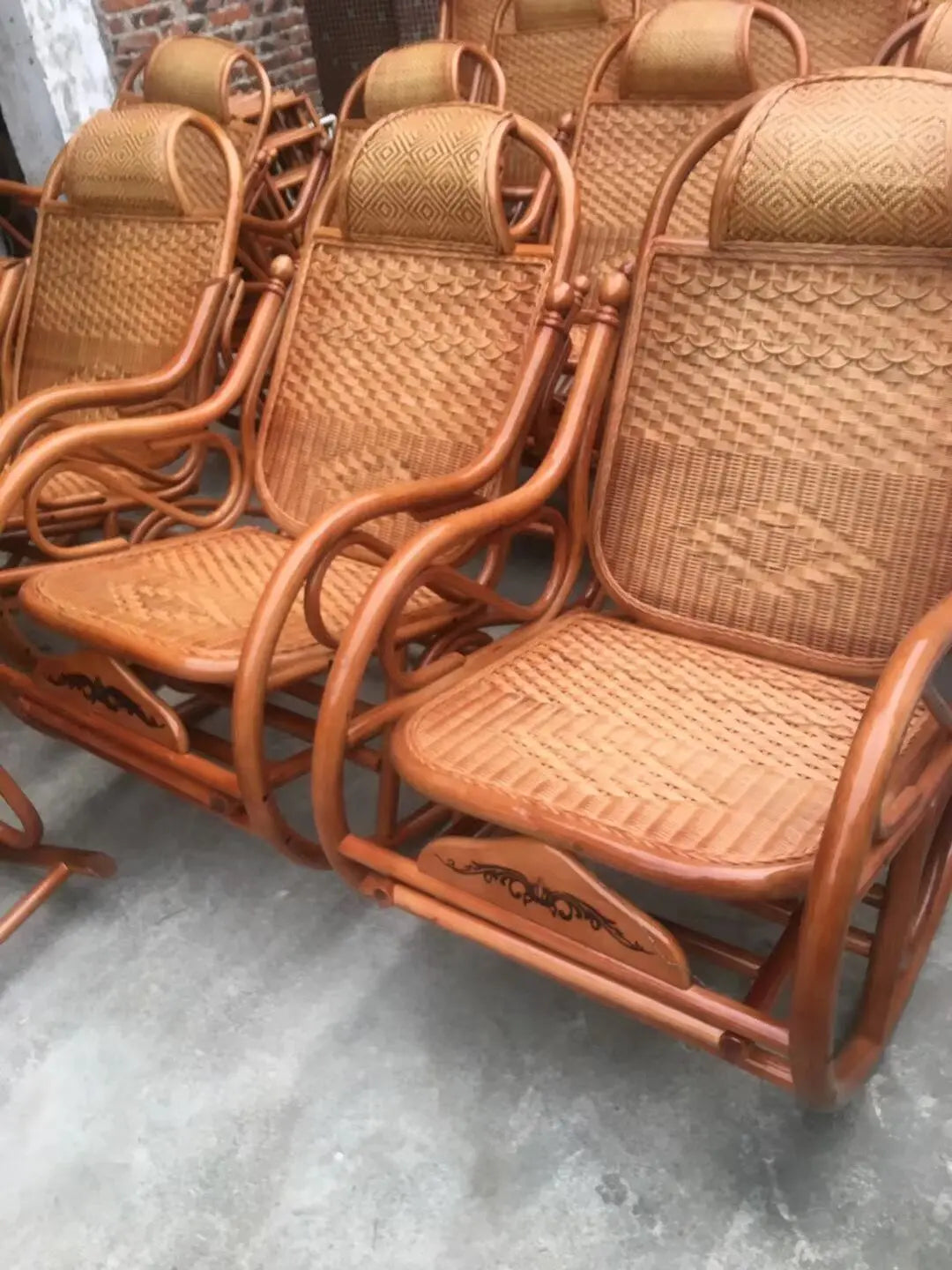 Rocking chair, hanging basket, balcony, natural, true vine, plant, weaving, elderly, household