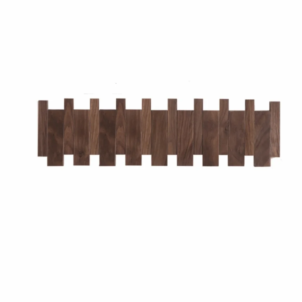 New Wall Mounted Wood Coat Racks with 8 Hooks Piano Key Shaped Entry Door Porch Hanging Hook Art Clothes Hook Home Decor