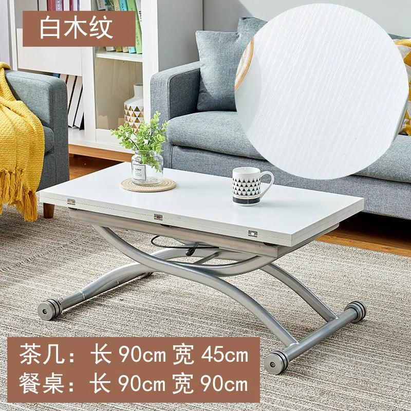 YFY  Activity Coffee Table Dining Table Integrated Small Apartment Folding Lifting Dual-use Movable with Wheels Two-in-One