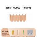 New Wall Mounted Wood Coat Racks High Quality with 8 Hooks Piano Key Shaped Hats Organizer Durable Art Clothes Hook Keys
