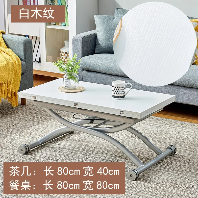 YFY  Activity Coffee Table Dining Table Integrated Small Apartment Folding Lifting Dual-use Movable with Wheels Two-in-One