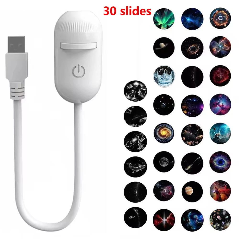 Dual Mode Mini Galaxy Starry Sky Projector Night Light 2-IN-1 Night Light Mode & Starry Sky Mode Furniture Atmosphere Warm Light