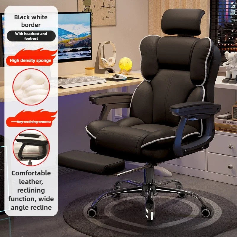 Firm Computer chair E-sports chair Home sedentary sofa Seat reclining swivel chair Study back chair