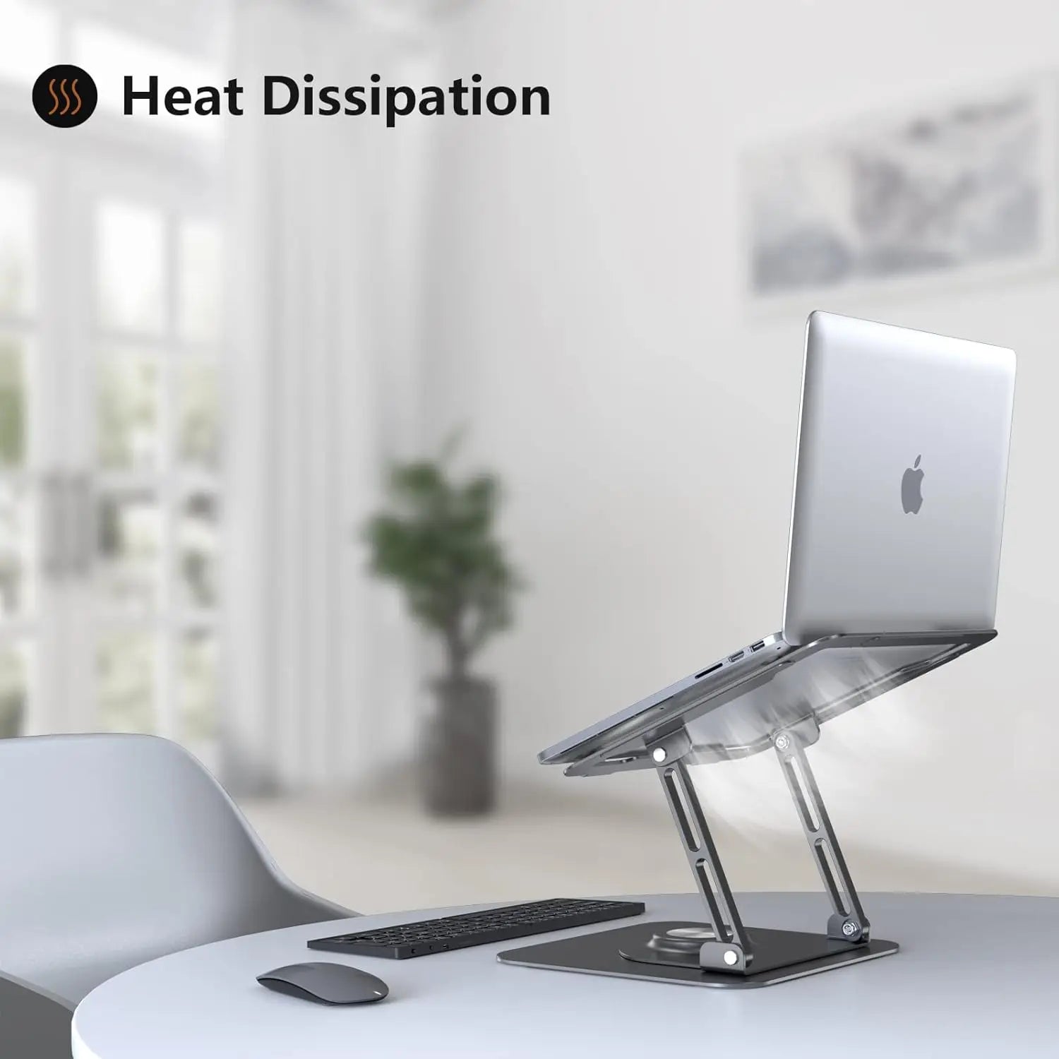 Foldable Portable Adjustable Computer Stand with 360° Rotating Base Ergonomic Laptop Riser  Laptop Stand for Desk