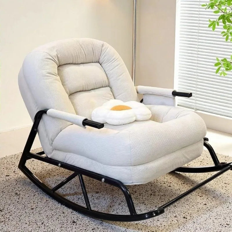 Lazy Rocking Chair Recliner Sofa Single Seat Comfortable Lounger Balcony Living Room Bedroom Home Leisure Seat