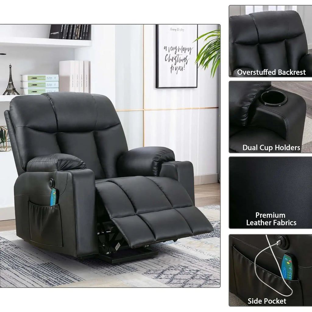 Extra Wide Lift Chair with Heat and Massage, Faux Leather Power Lift Recliner Massage Chair for Adults Elderly,, Customized