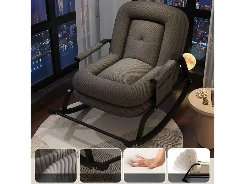 Lazy Rocking Chair Househol/d Living Room Adult Balcony Leisure Bedroom Recliner Single Lazy Sofa Human Rocking Chair Muebles
