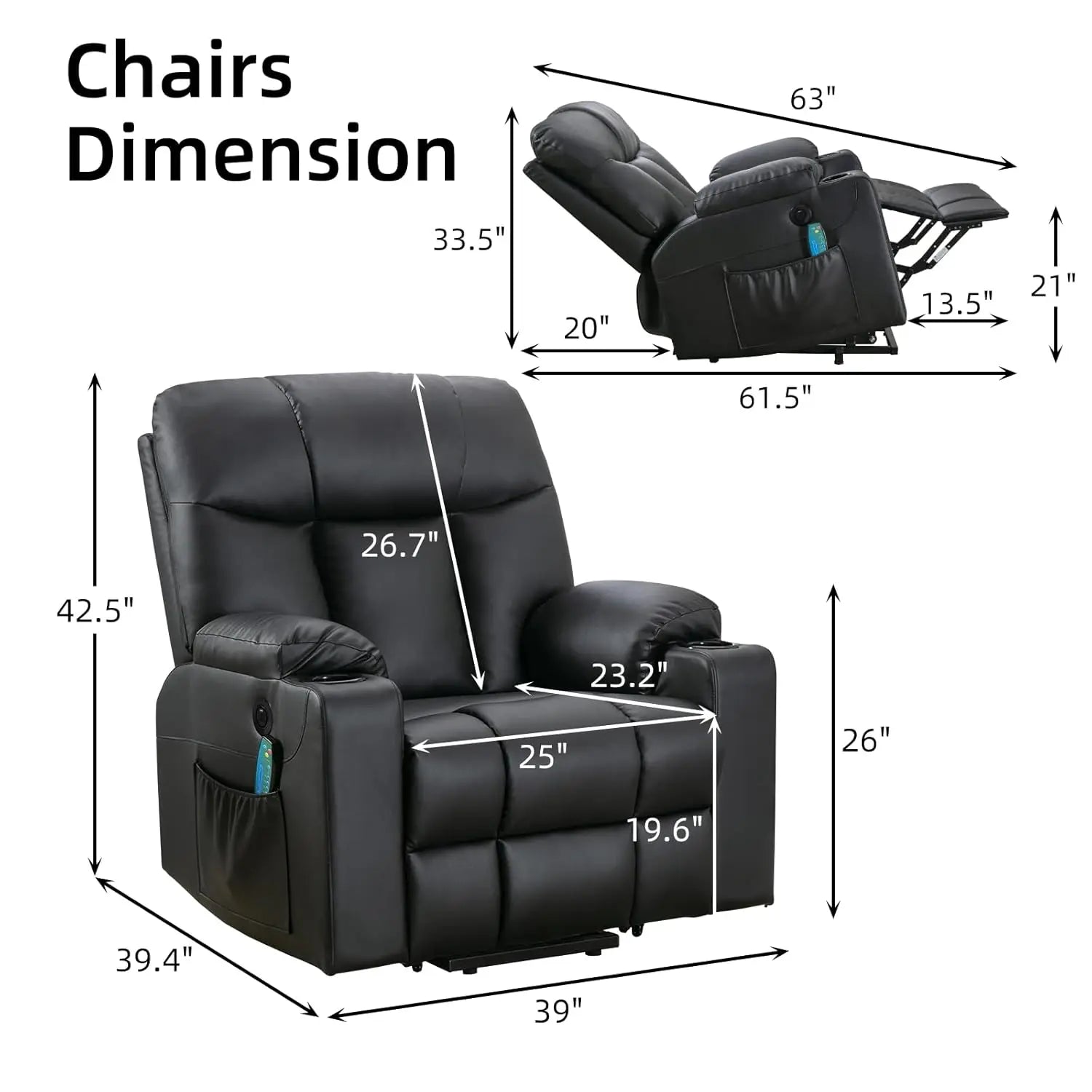 Extra Wide Lift Chair with Heat and Massage, Faux Leather Power Lift Recliner Massage Chair for Adults Elderly,, Customized