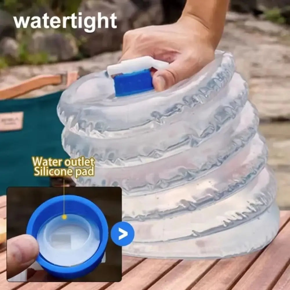 5/10/15L Folding Water Bucket Reusable with Faucet Water Bag Large Capacity Water Storage Container