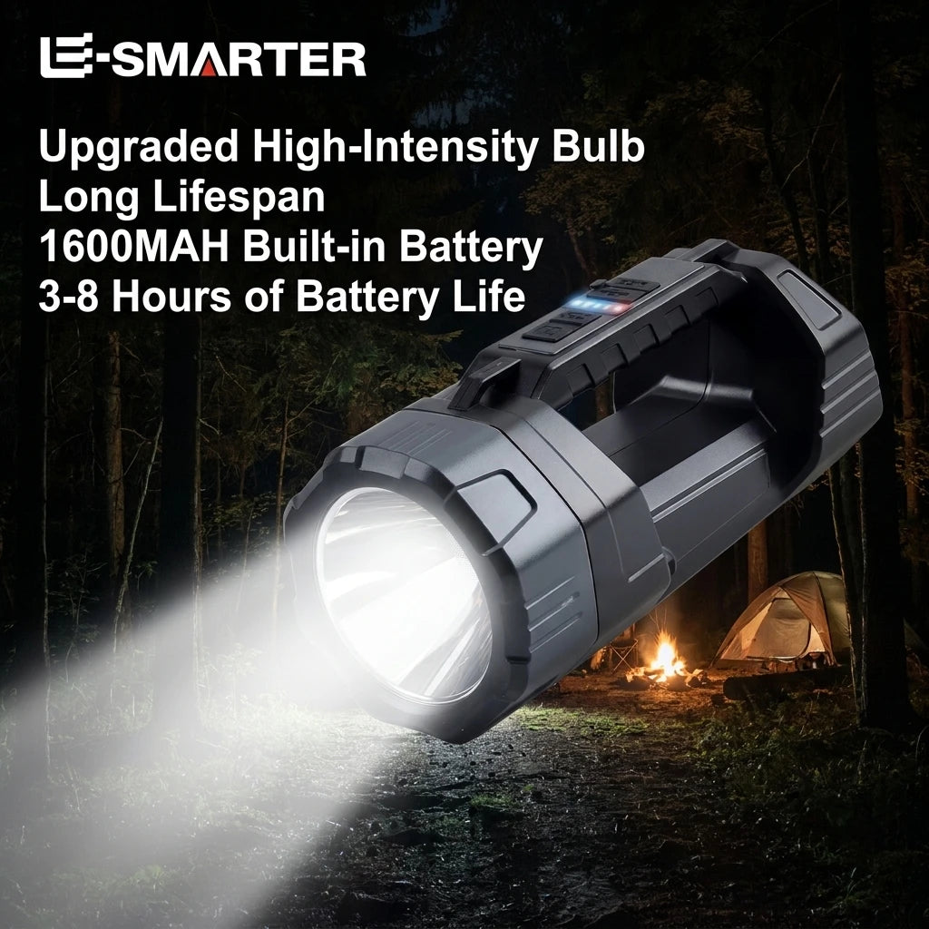 Solar Powered High Power Flashlight, Portable Ultra-Bright Strong Light Flashlight with Long Endurance Battery for Home Outdoor