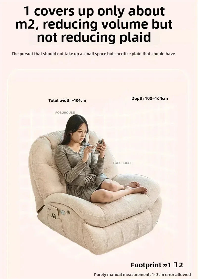 Nordic Home Rotating Recliner Modern Living Room Furniture Leisure Lazy Sofa Bed Rocking Chair Designer Fabric Living Room Sofas