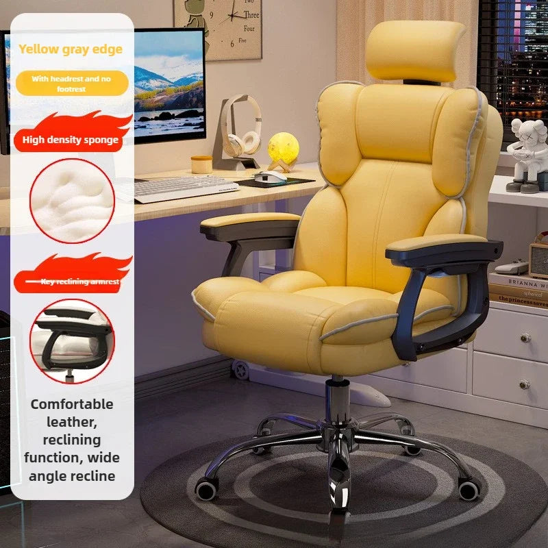 Firm Computer chair E-sports chair Home sedentary sofa Seat reclining swivel chair Study back chair