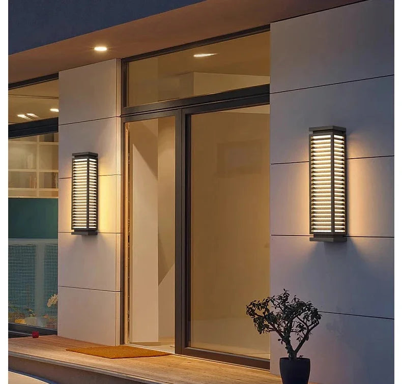 Outdoor Stainless Steel Wall Lights LED Cubical Black Lighting Fixture Waterproof Anti-Rust Sconces Luminaire for Garage Pathway